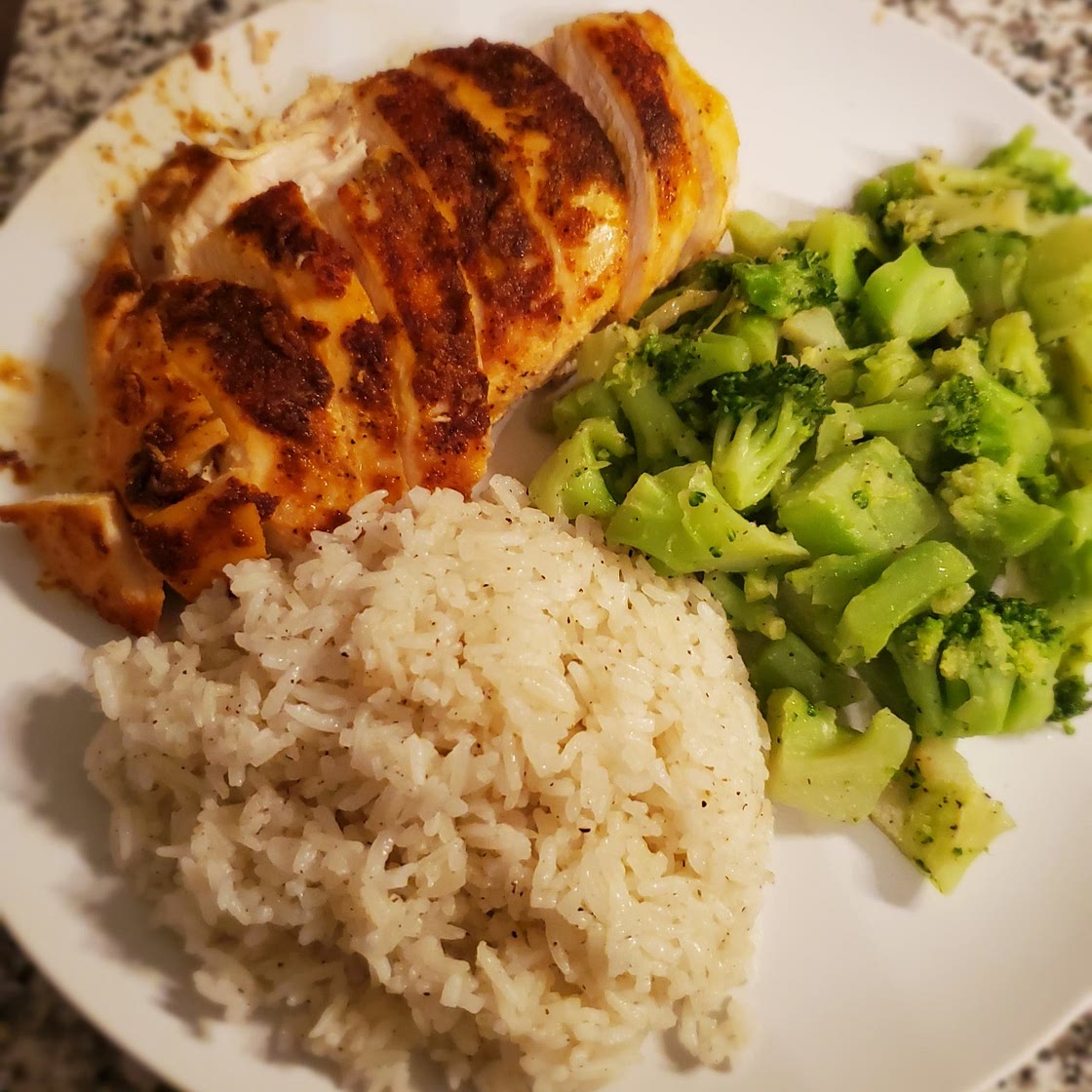 Pan-Seared Chicken Breast w/ Rice & Veggies