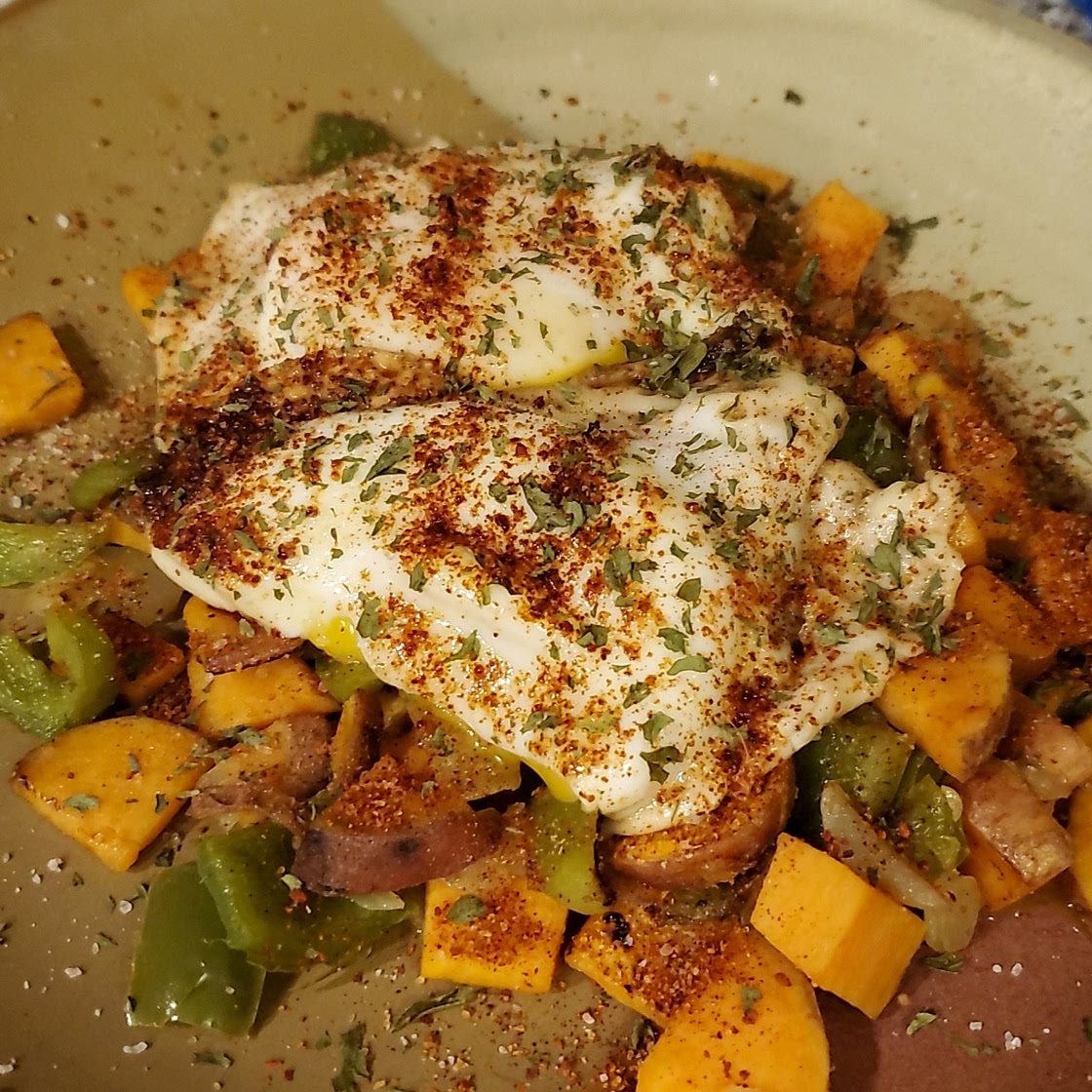 Sweet Potato Hash with Eggs