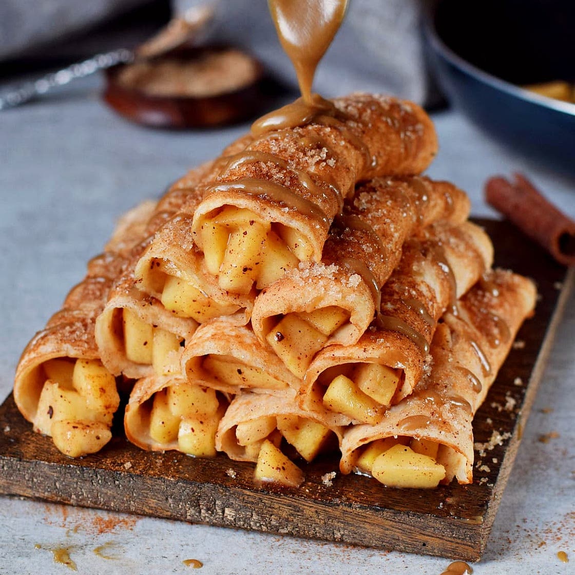 Vegan Apple Cinnamon Crepes