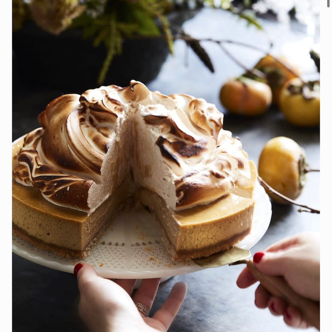 Pumpkin Cheesecake with Marshmallow Meringue 