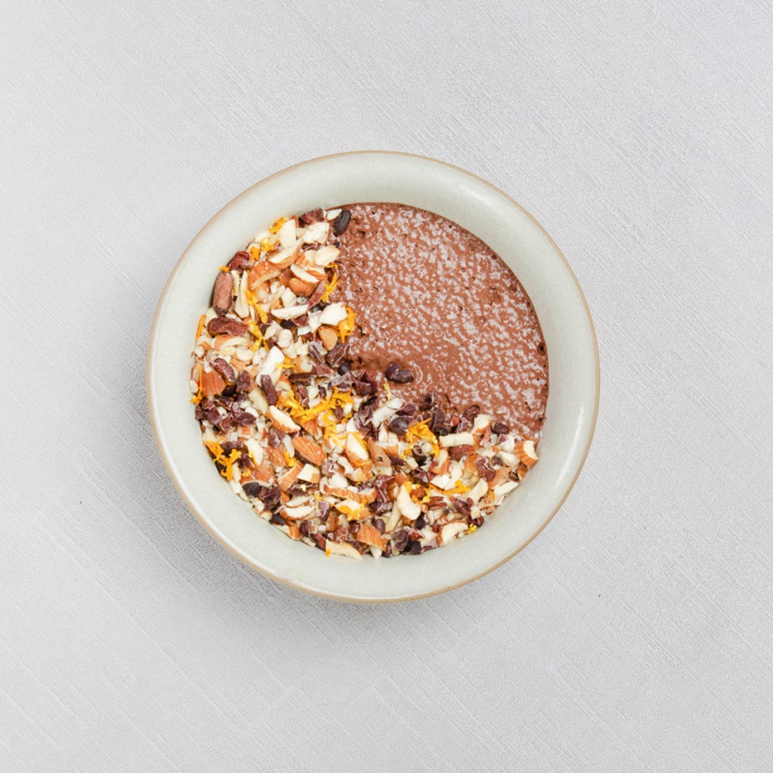 Chocolate Chia Seed Pudding, Almond + Banana