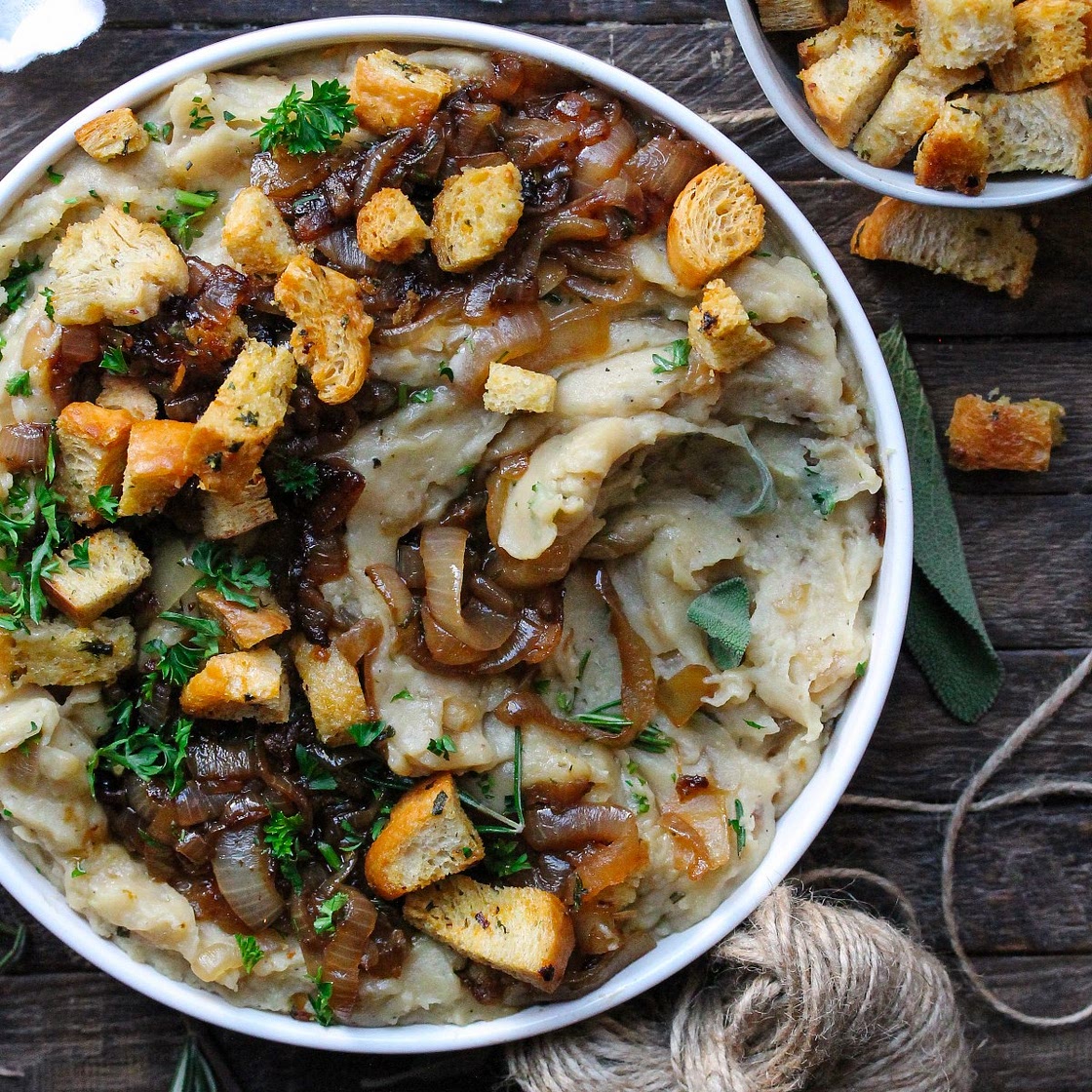Vegan French Onion Mashed Potatoes