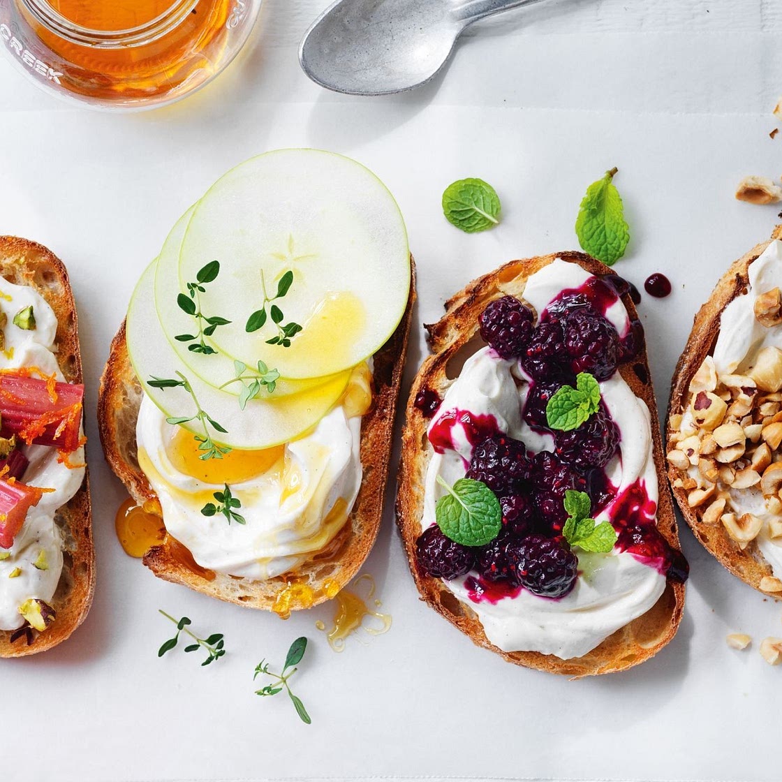 Sweet labne on toast recipe