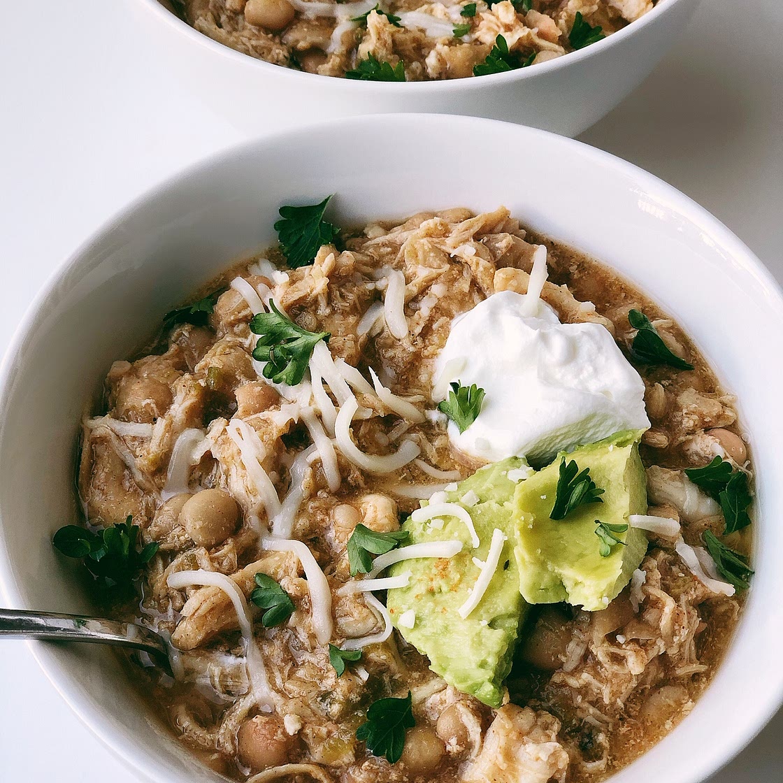 Slow Cooker White Bean Chicken Chili ~ The Best Fall Dinner