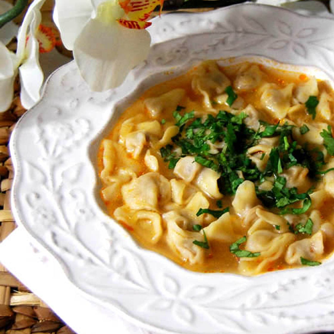 Azerbaijani Dumpling Soup, Dushbere (Dushbara) | AZCookbook.com