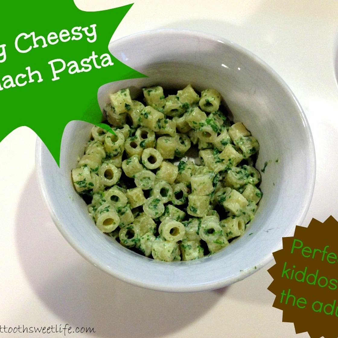 Toddler Meal: Easy Cheesy Spinach Pasta