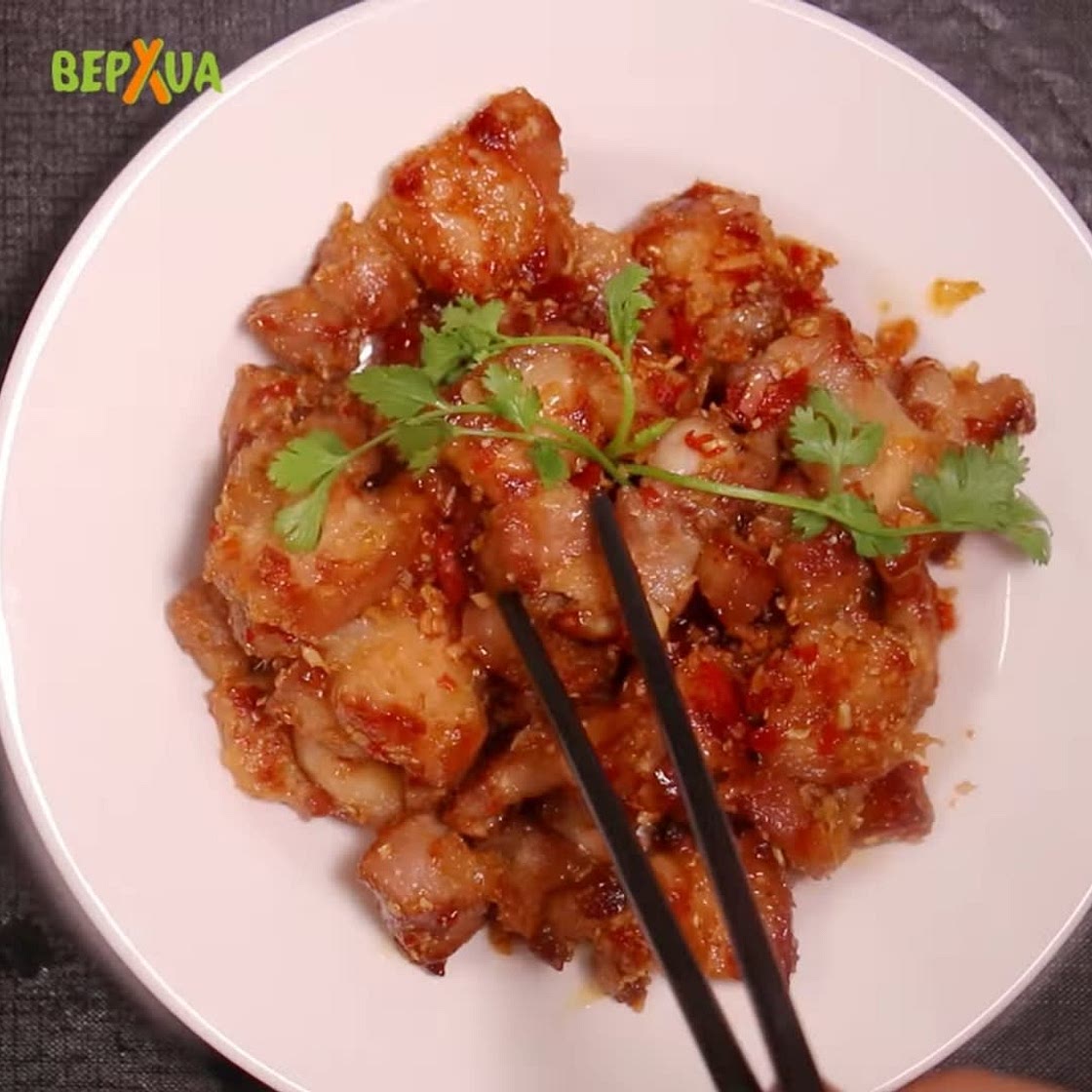 Spicy Fried Pork Belly with Lemongrass