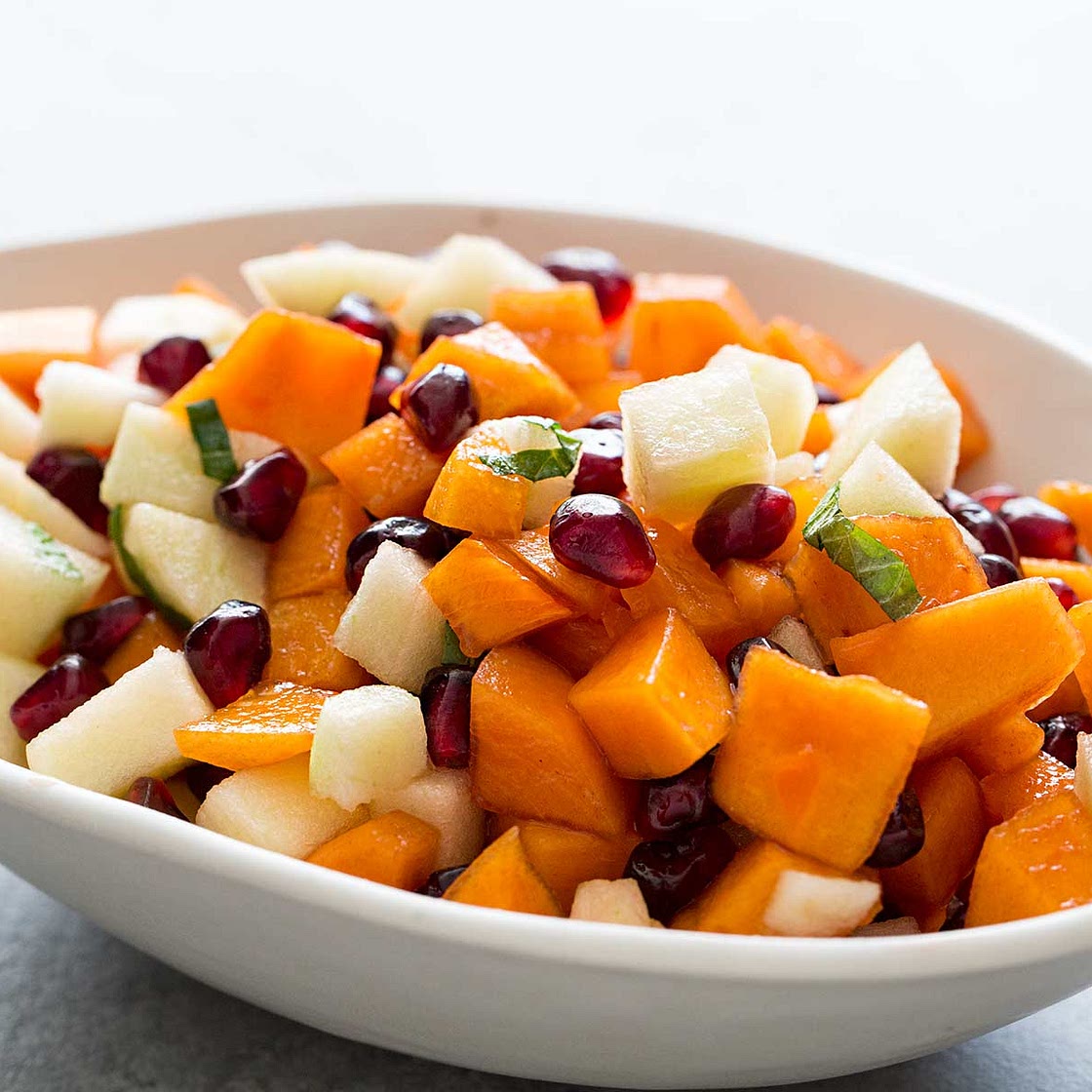 Persimmon Pomegranate Fruit Salad