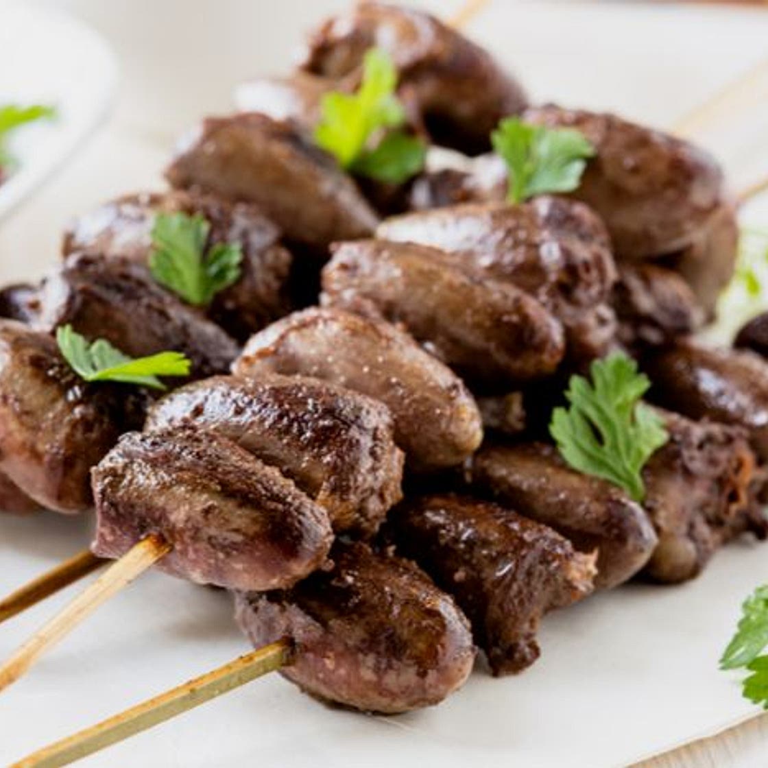 Espetinho de coração de frango