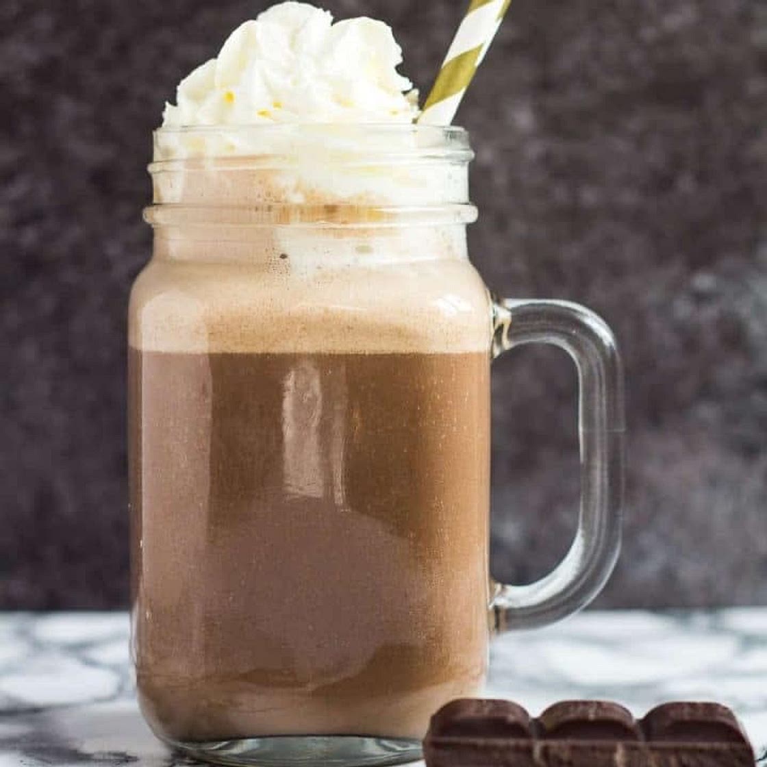 Dark chocolate eggnog milkshake 