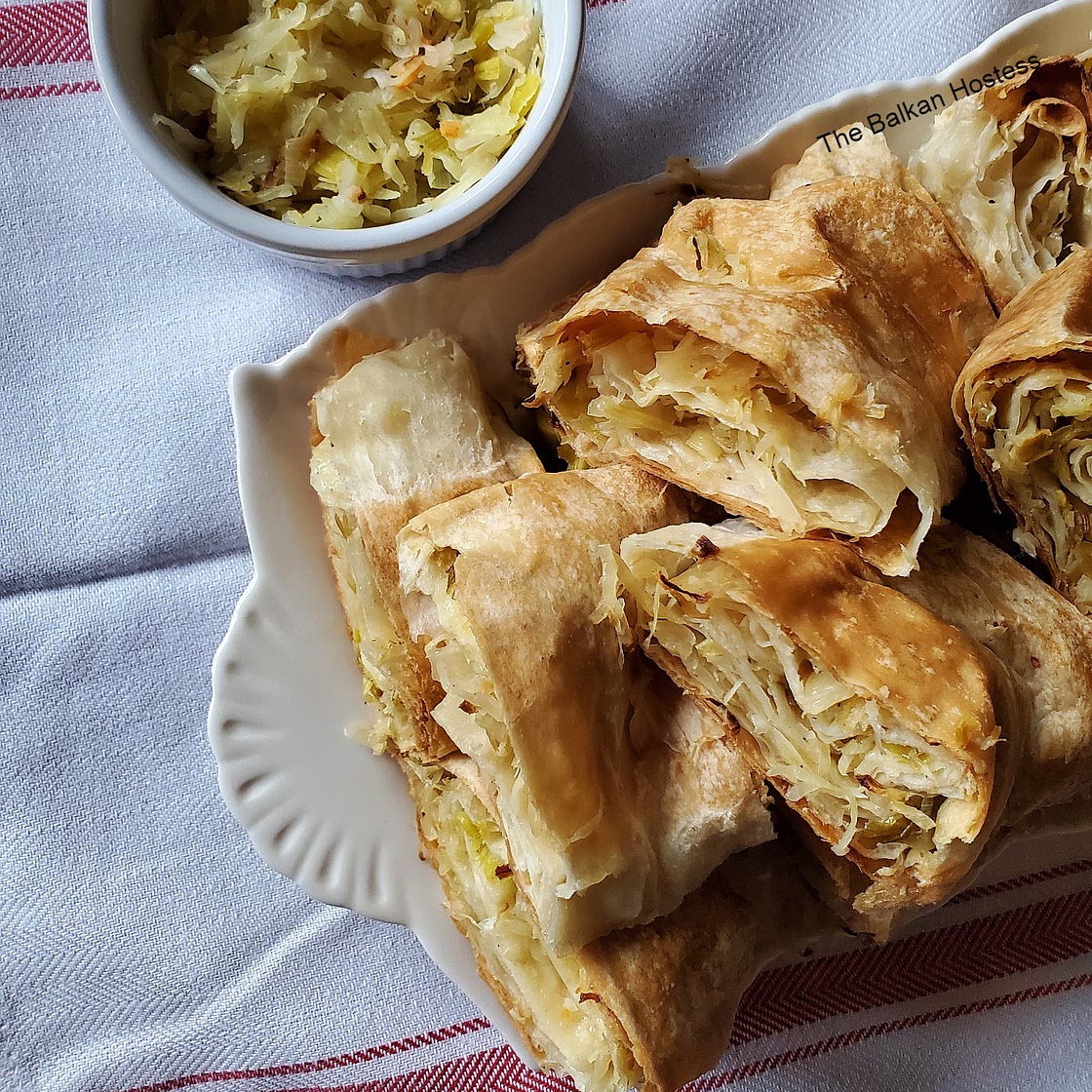 Kupusnik / Sauerkraut Phyllo Rolls