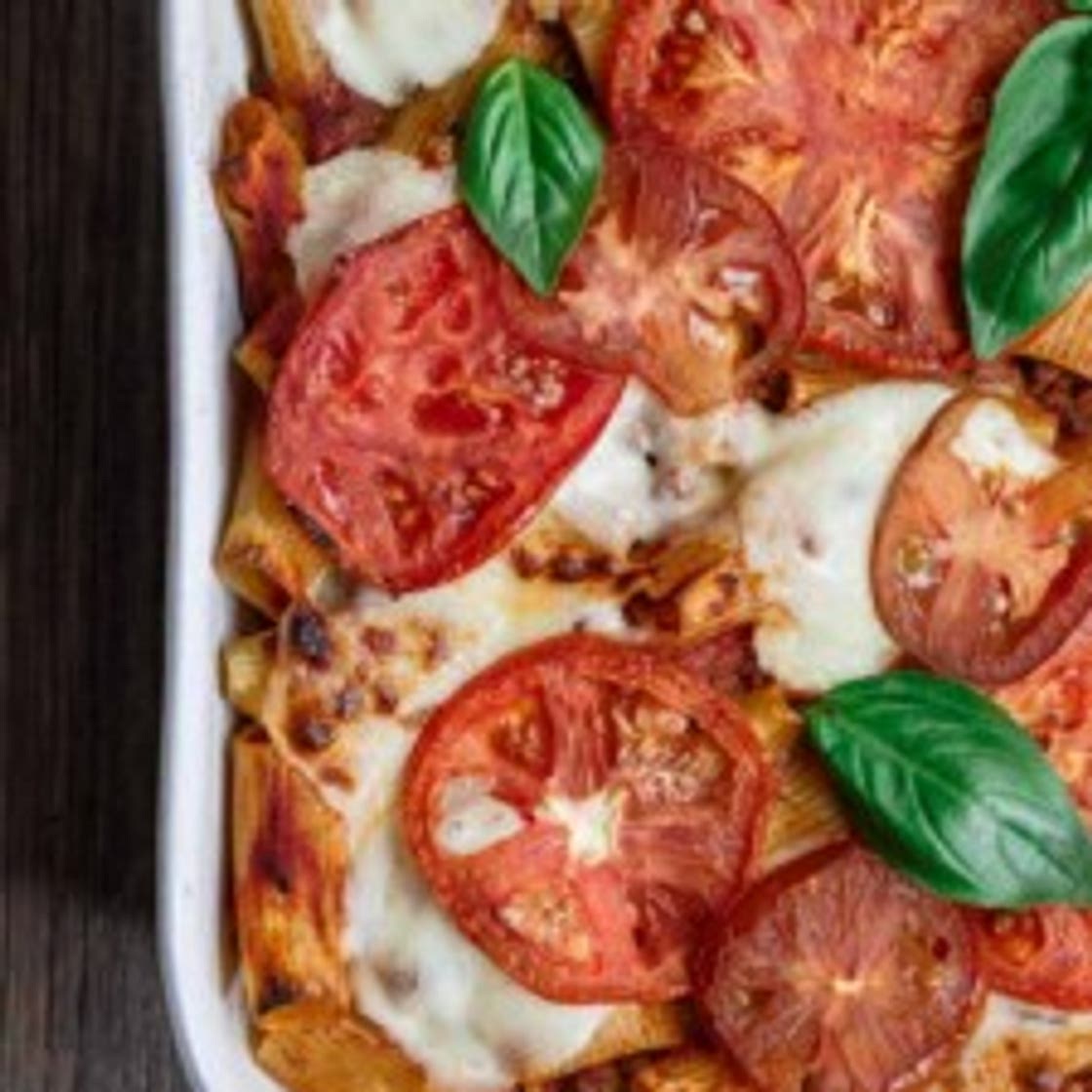 Baked Rigatoni with Tomatoes and Eggplant