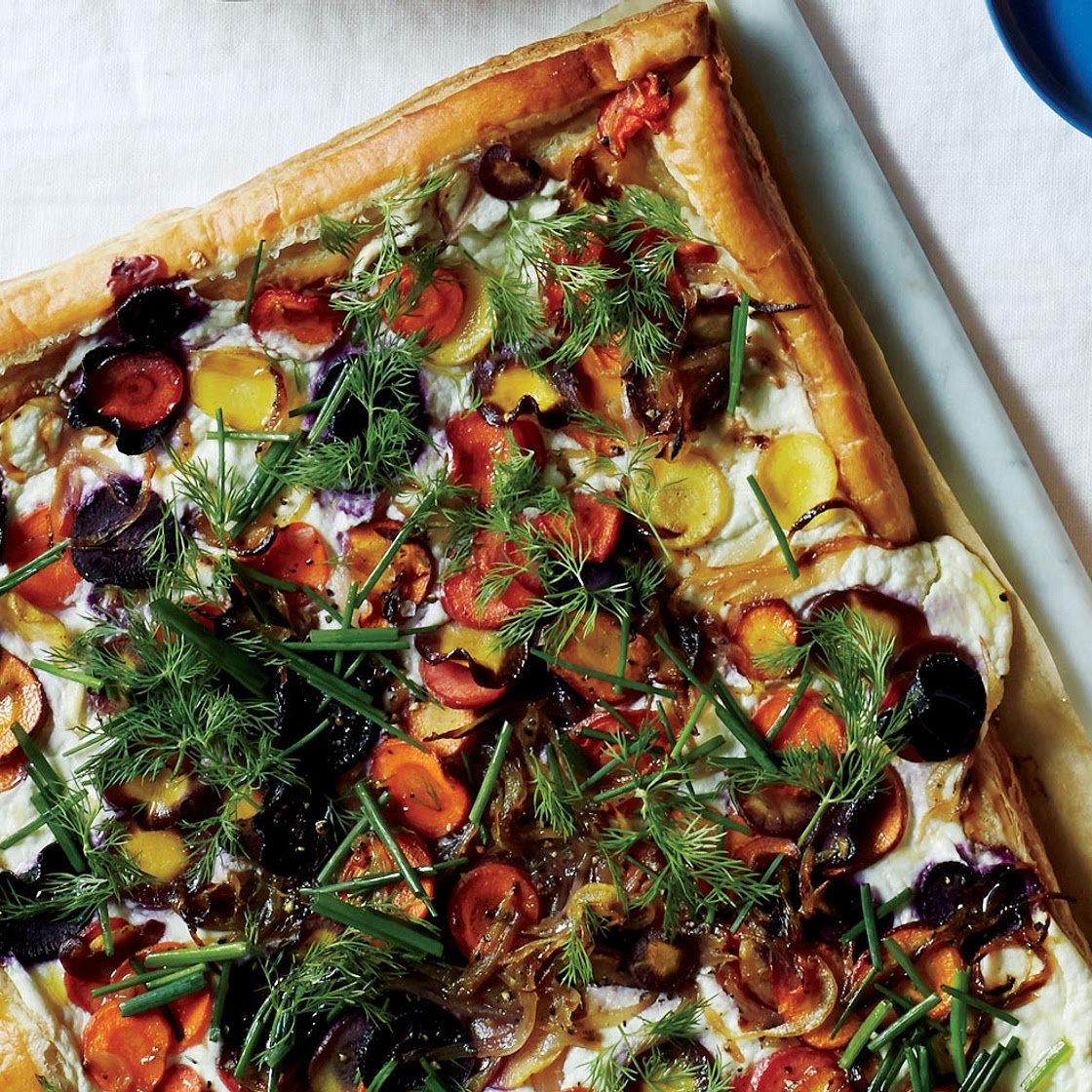 Carrot Tart With Ricotta and Herbs