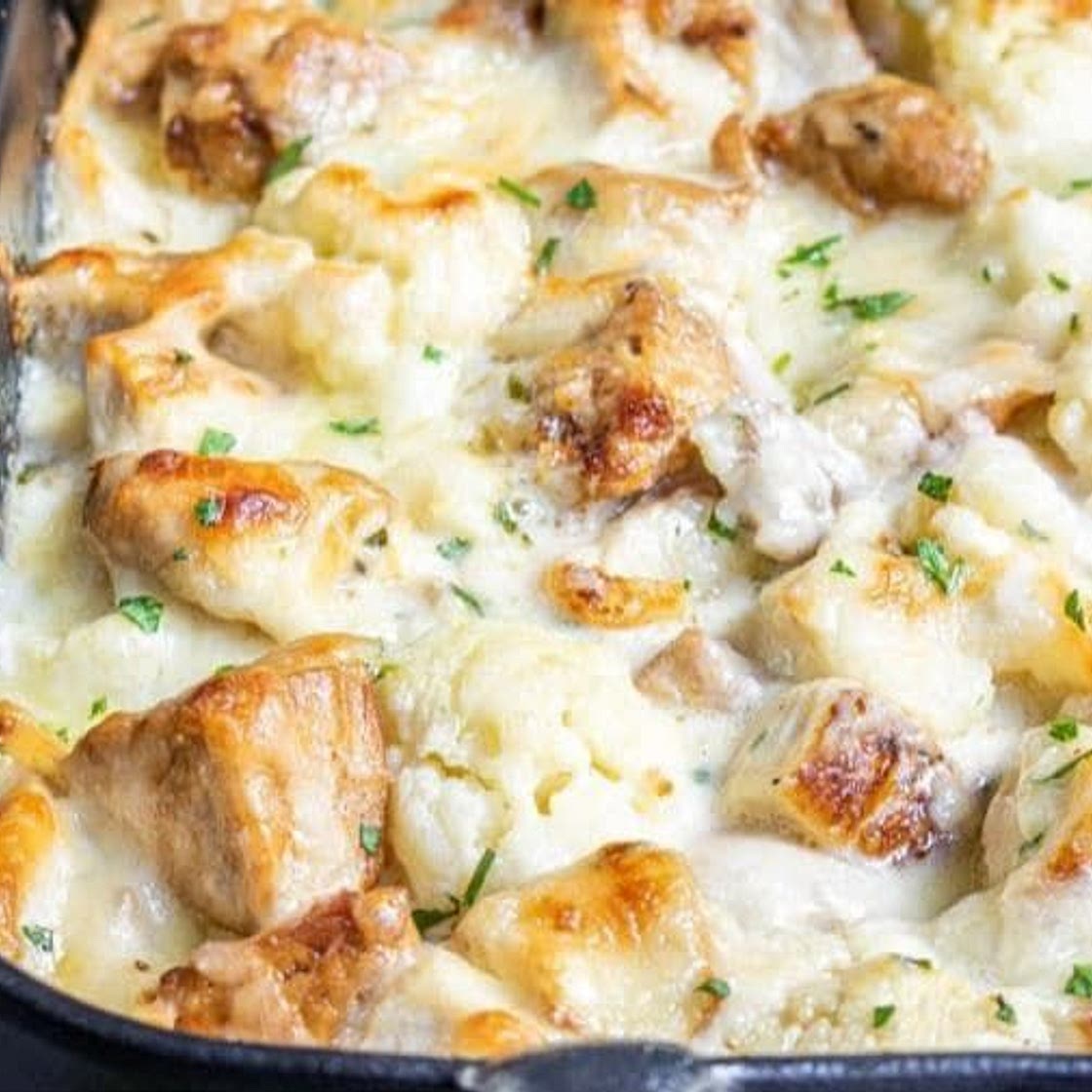 Keto Chicken Alfredo Casserole Recipe