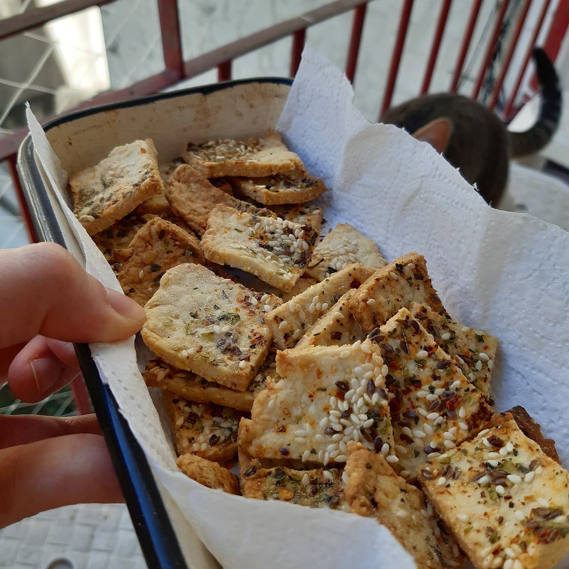 Crackers de oliva y semillas