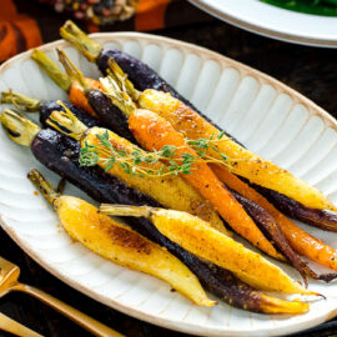 Maple and Miso Glazed Roasted Carrots