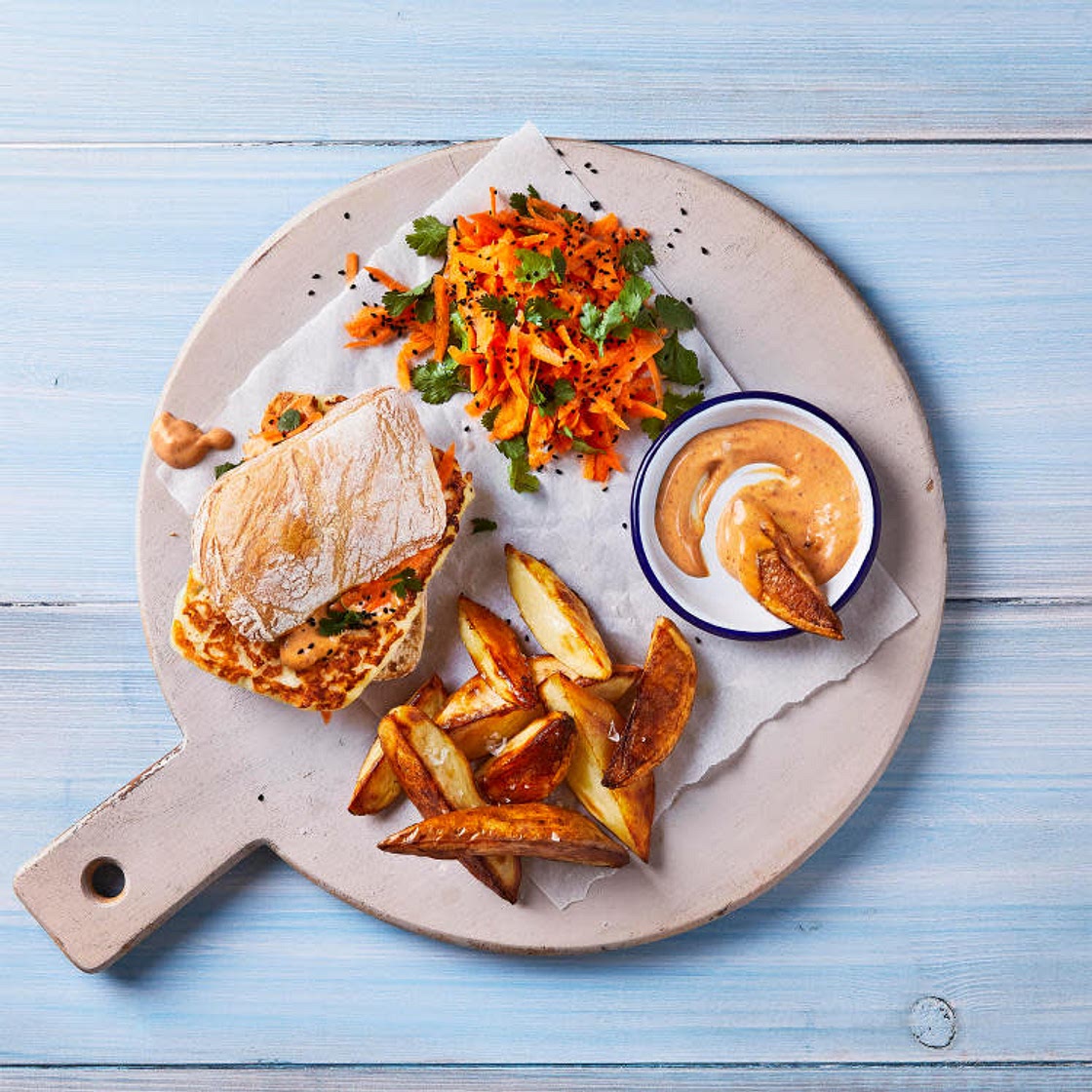 Harissa Halloumi Sandwich & Carrot Slaw Recipe | Gousto