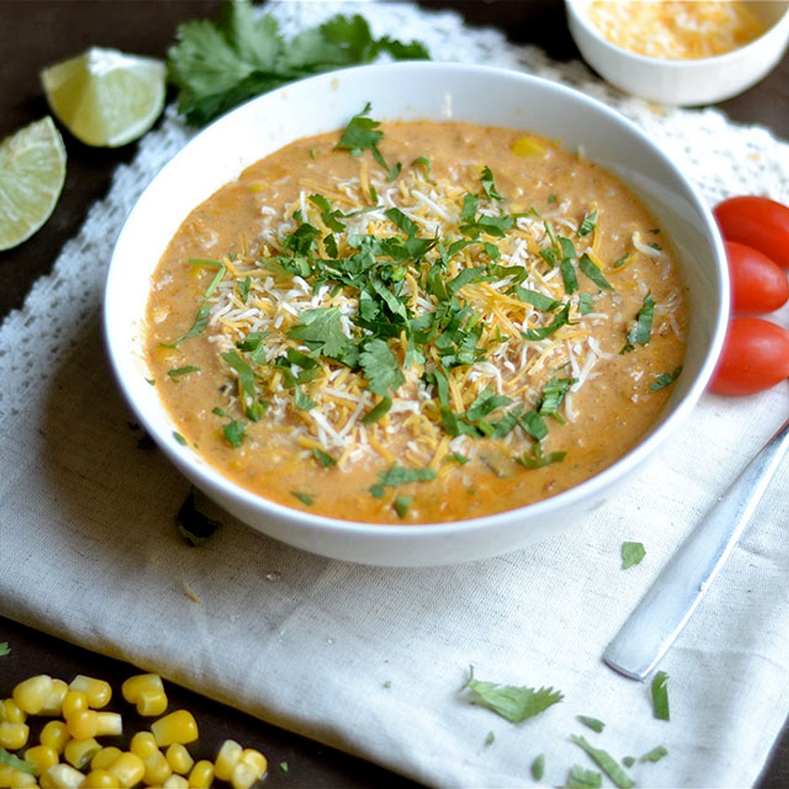 Instant Pot Creamy Chicken Enchilada Soup