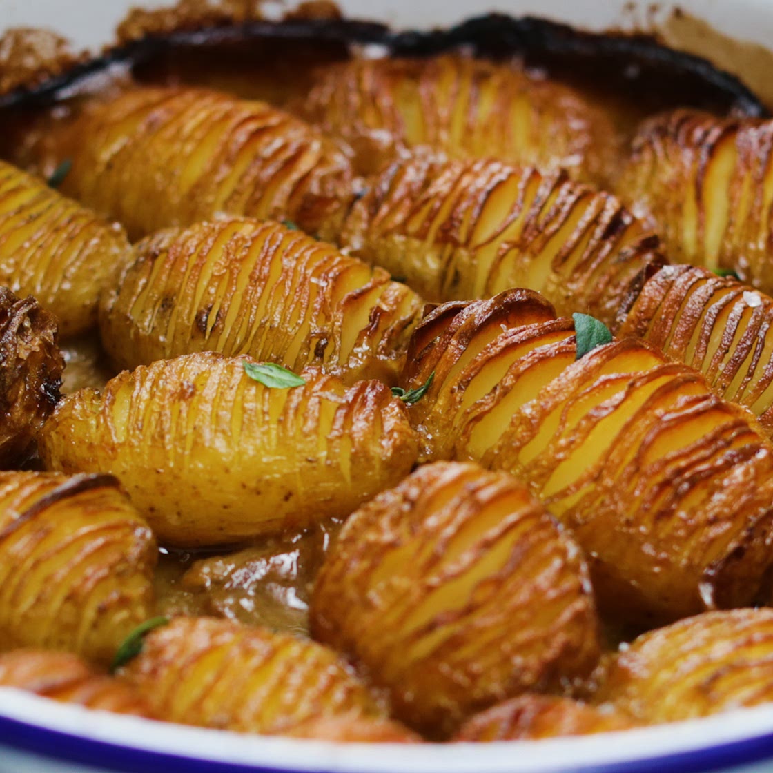 Lancashire Hotpot Hasselback Potatoes