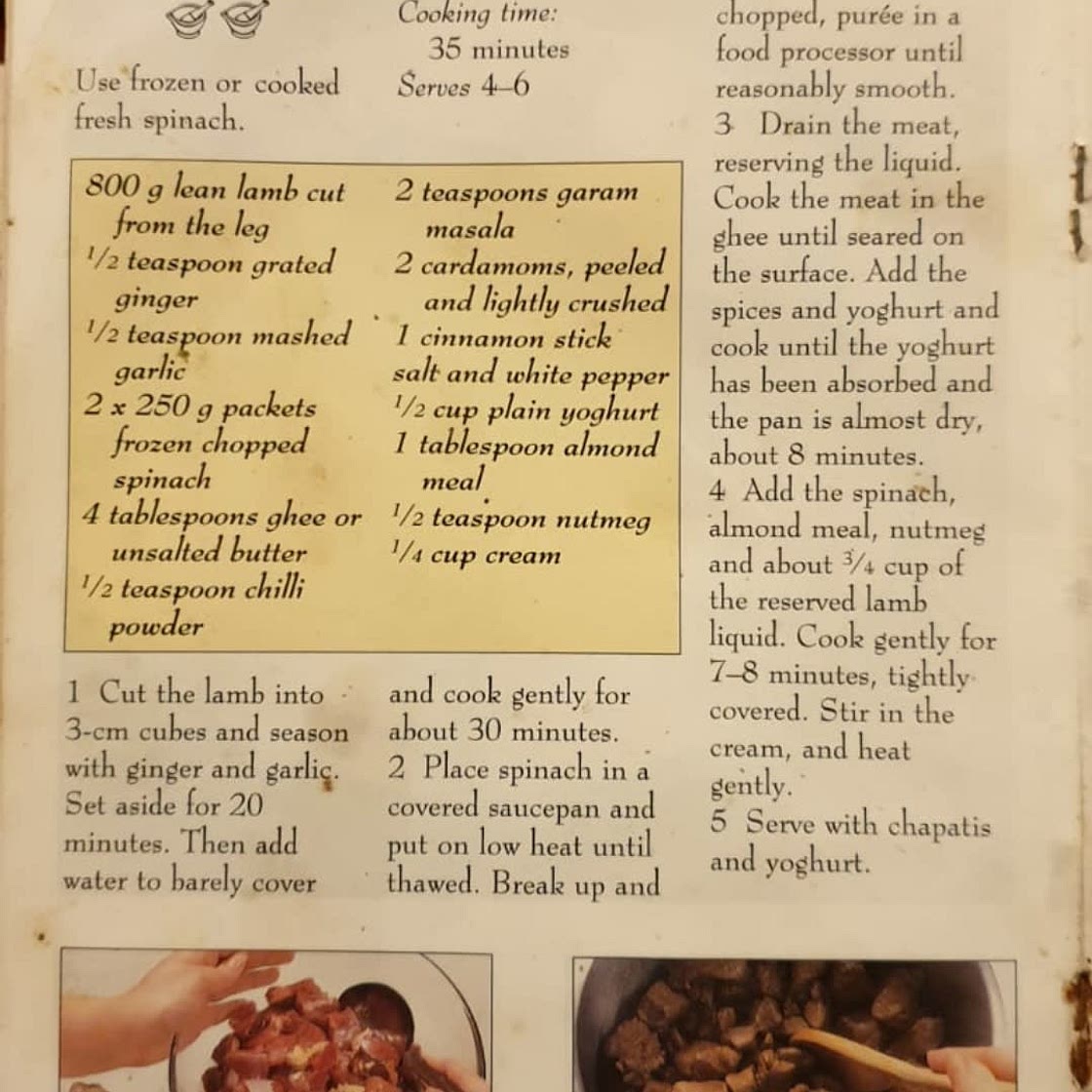 Lamb and Spinach Curry