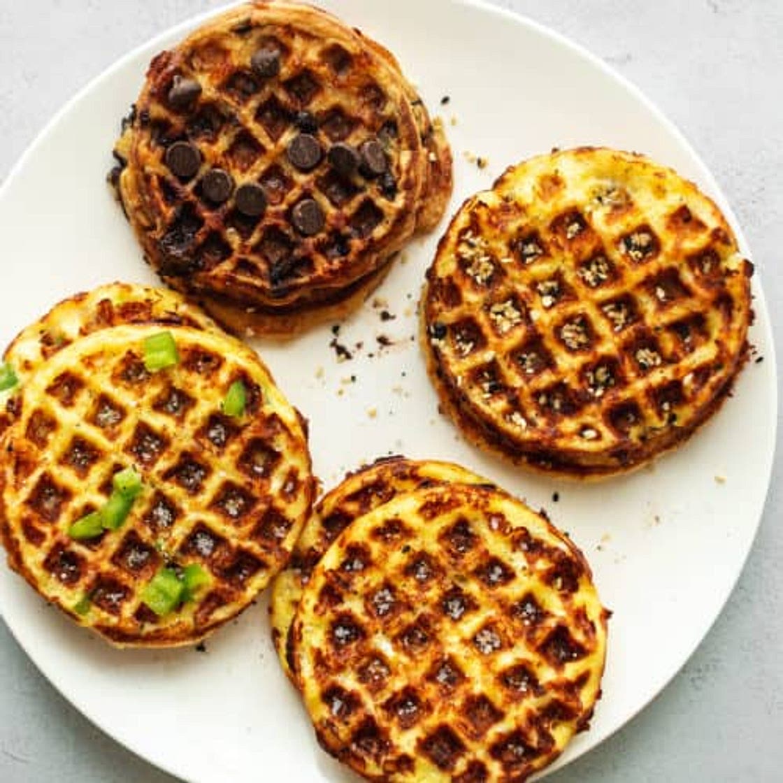 Keto Chaffles - 4 Flavors (Sweet and Savory)
