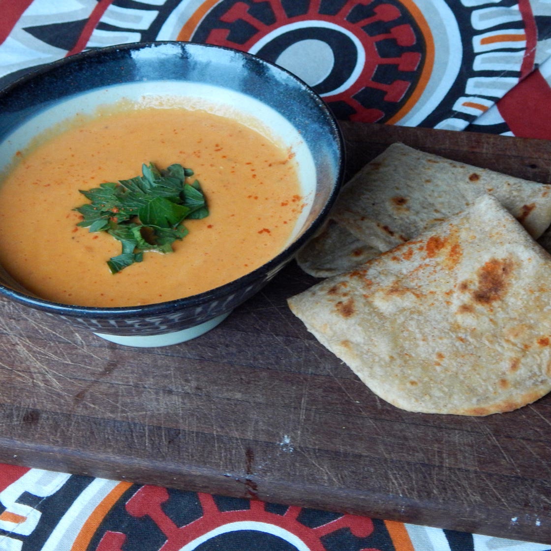 Congolese Peanut soup with African Spiced Flat bread