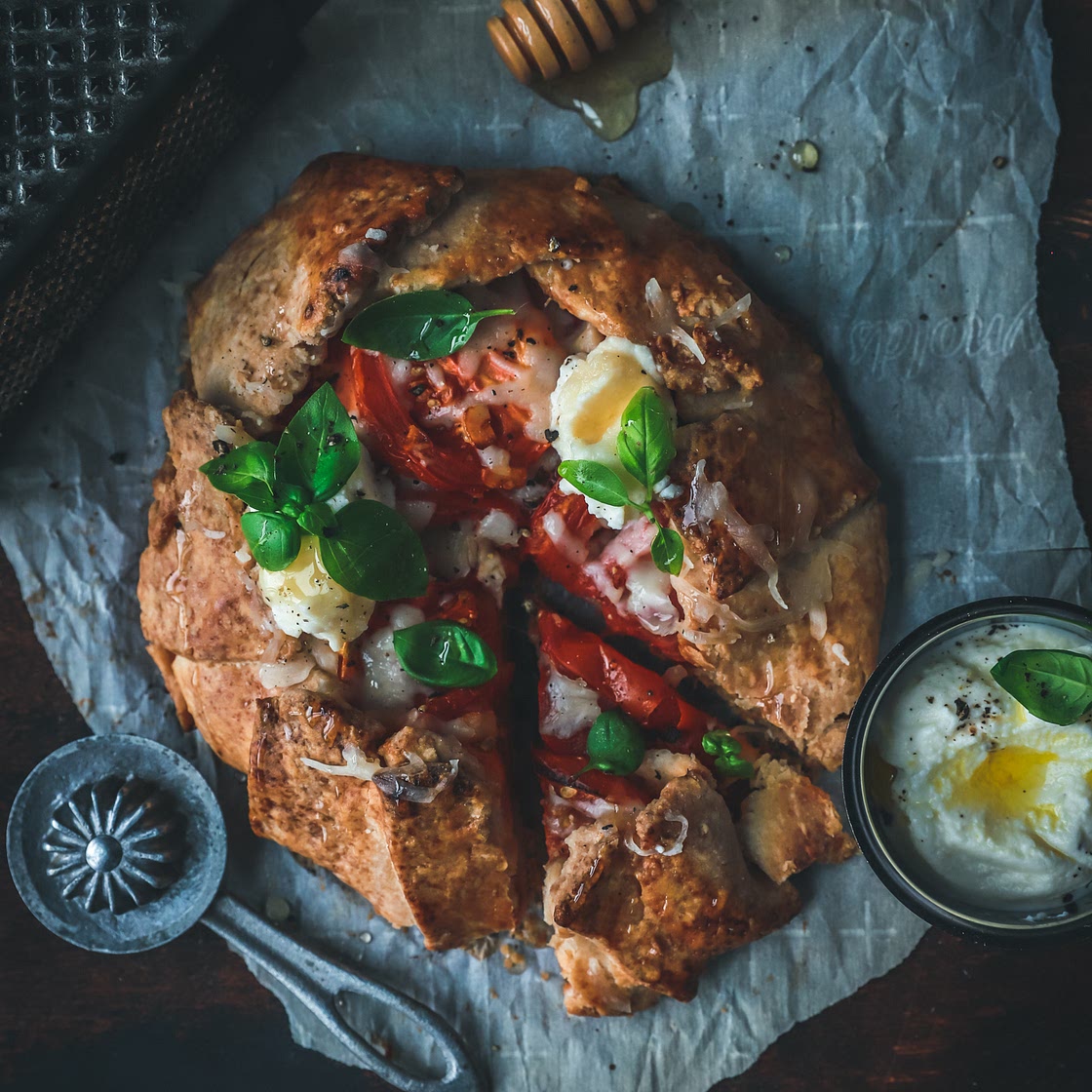 Easy Tomato Pesto Galette