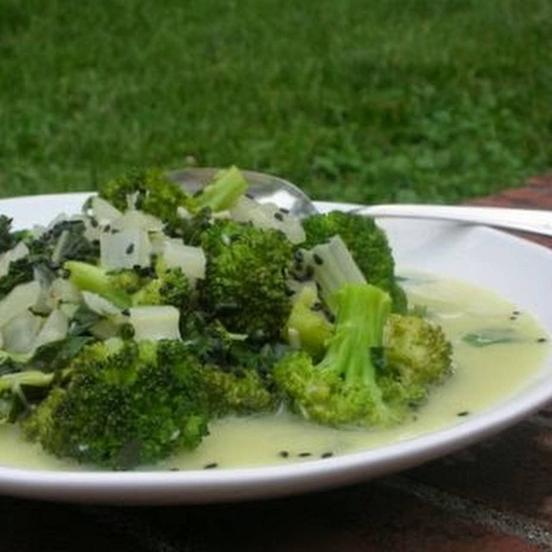 BROCCOLI & BOK CHOY with COCONUT & CURRY