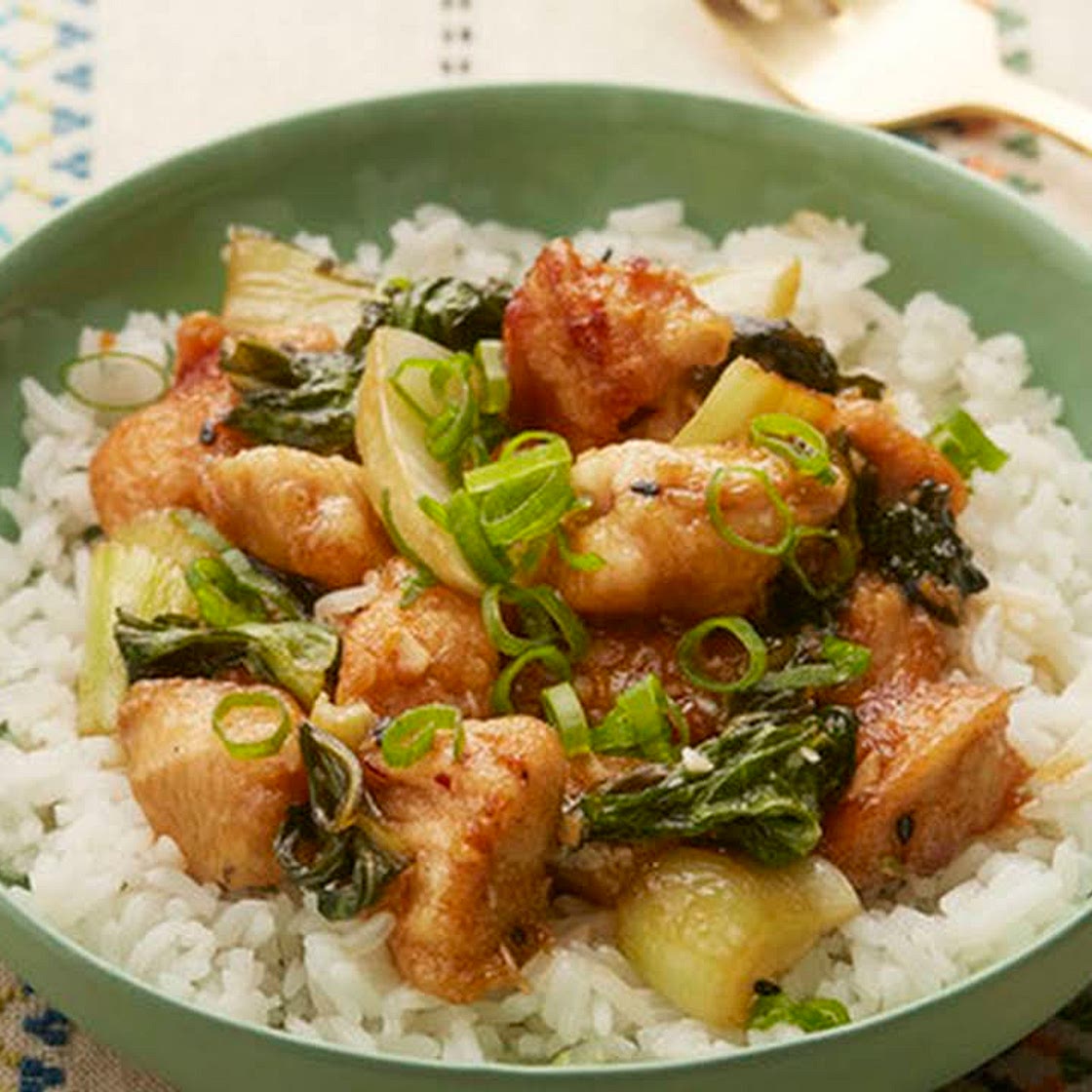 Sesame Chicken with Bok Choy & Jasmine Rice