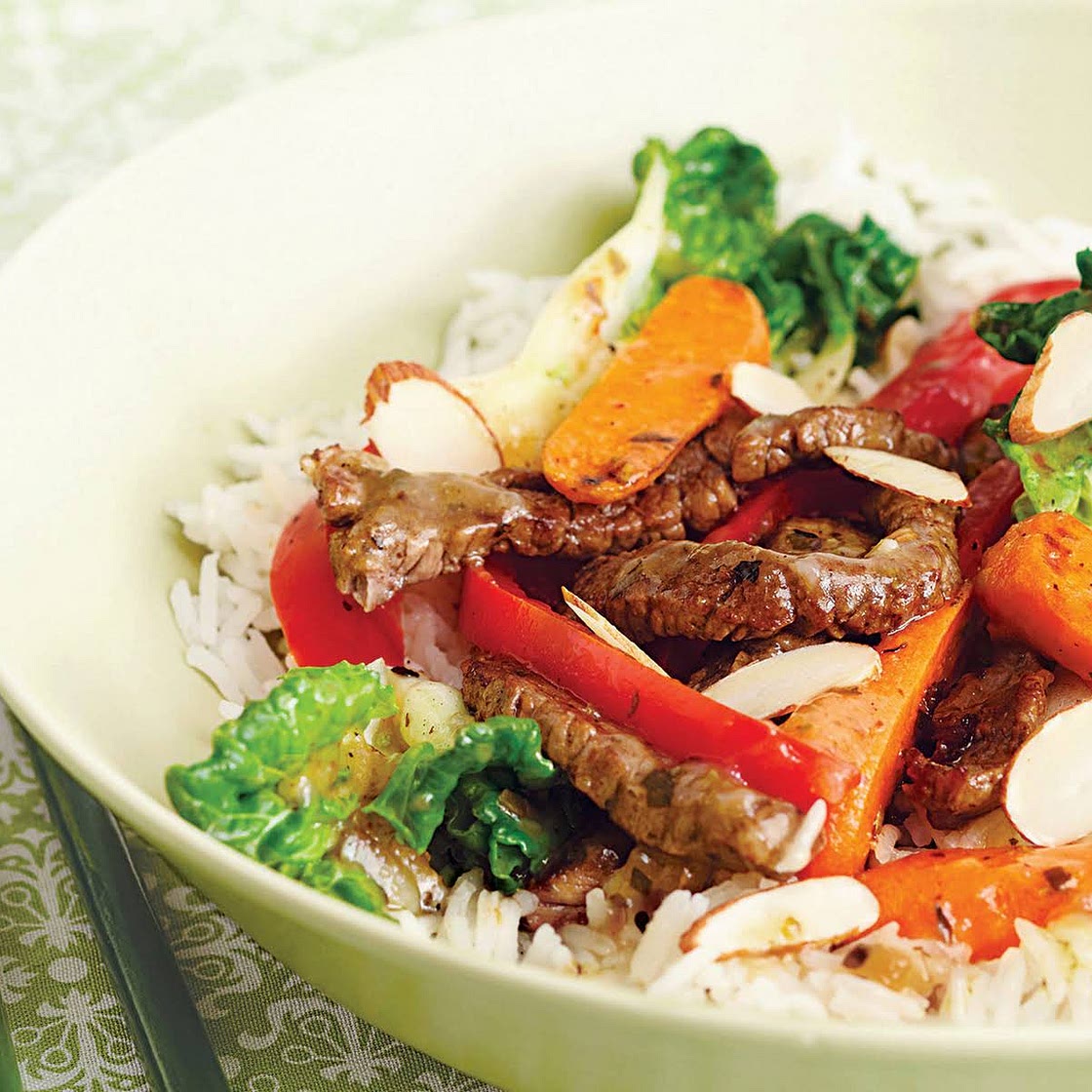Beef, Bok Choy & Red Pepper Stir-Fry