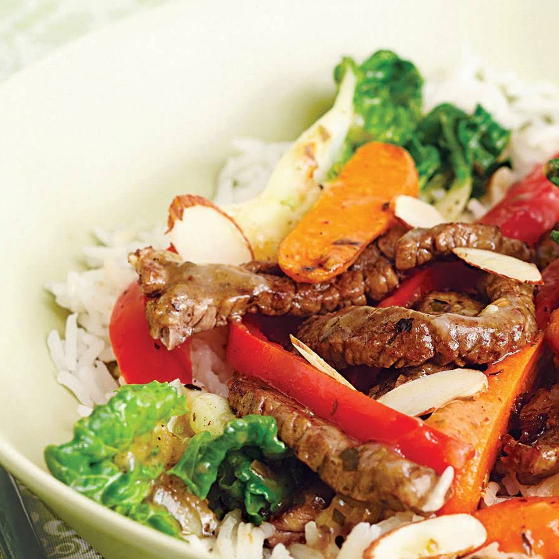 Beef, Bok Choy & Red Pepper Stir-Fry