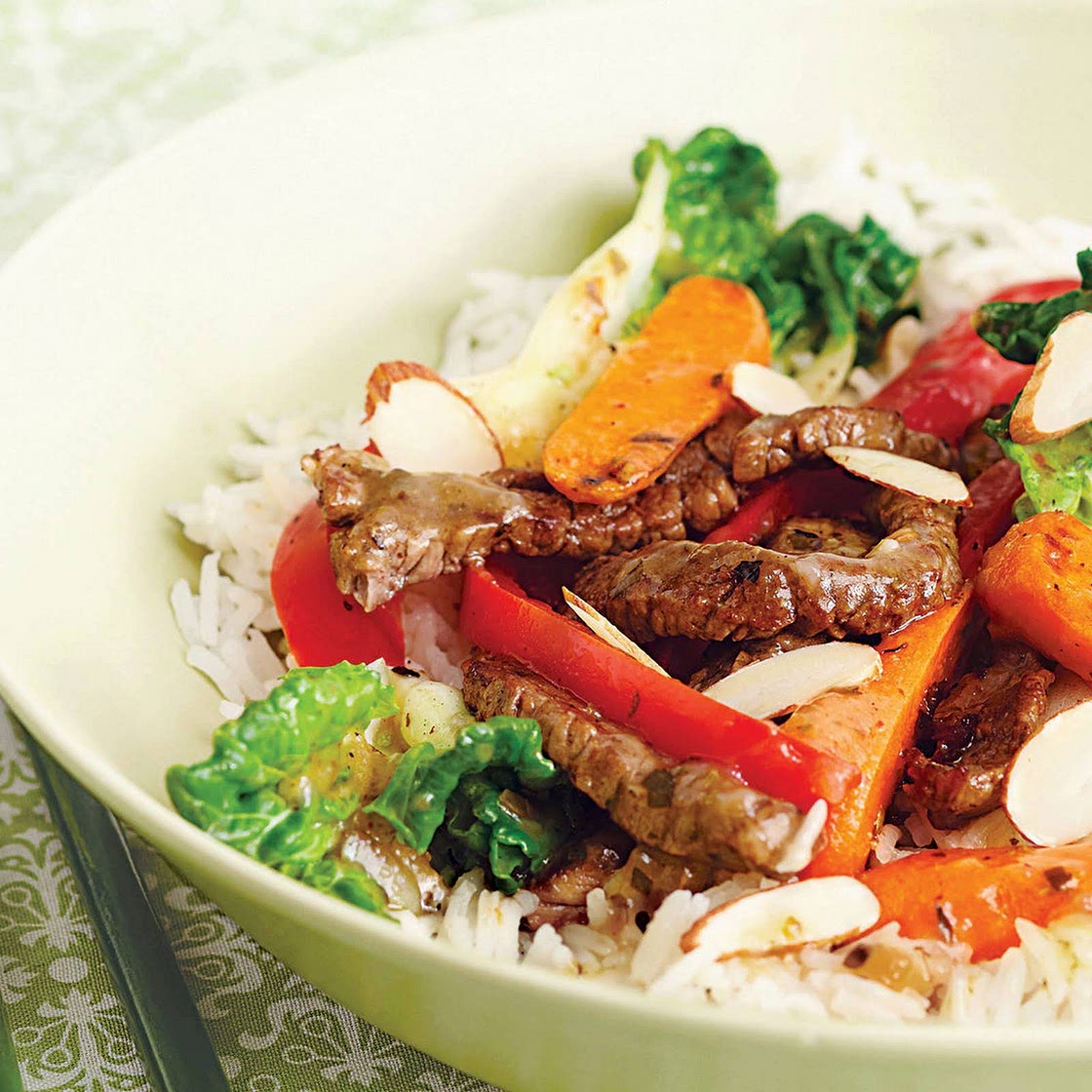 Beef, Bok Choy & Red Pepper Stir-Fry