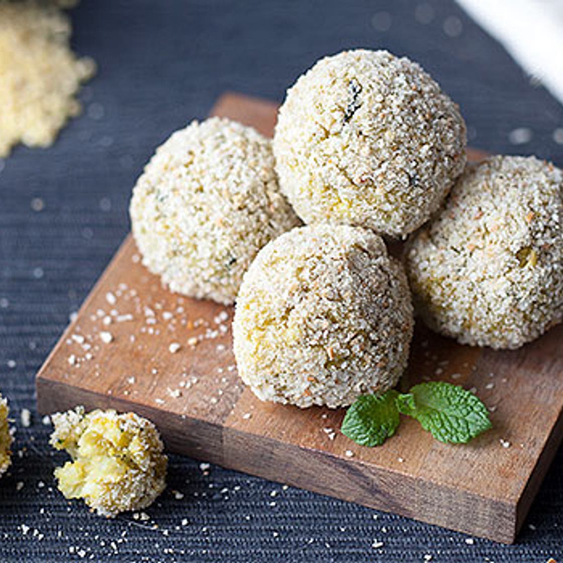 Polpette vegane di piselli e menta