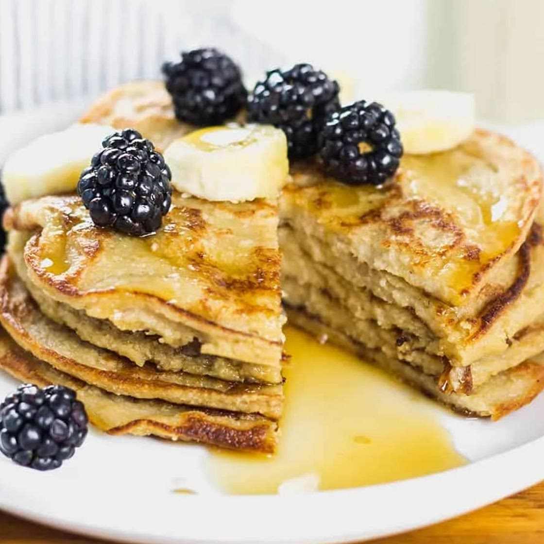 Vegan Banana Oatmeal Pancakes