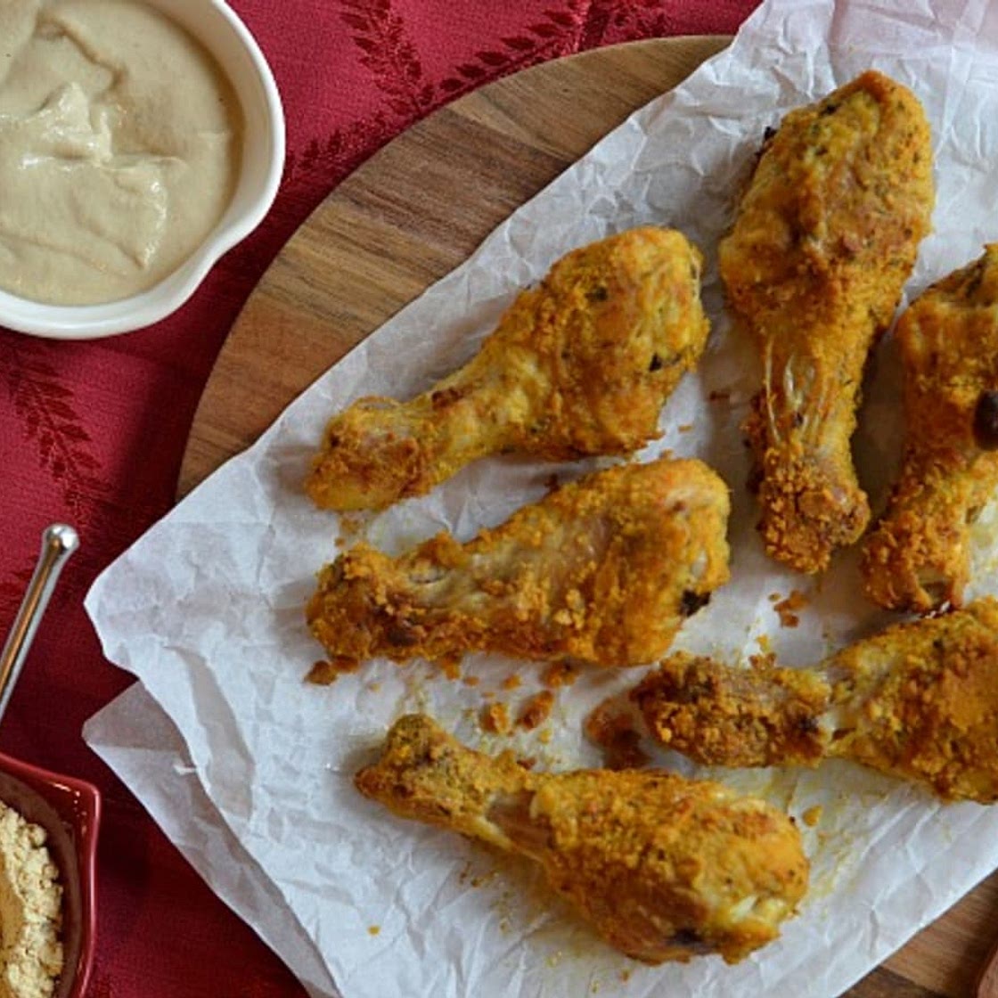 Falafel-Crusted Chicken with Tahini Sauce