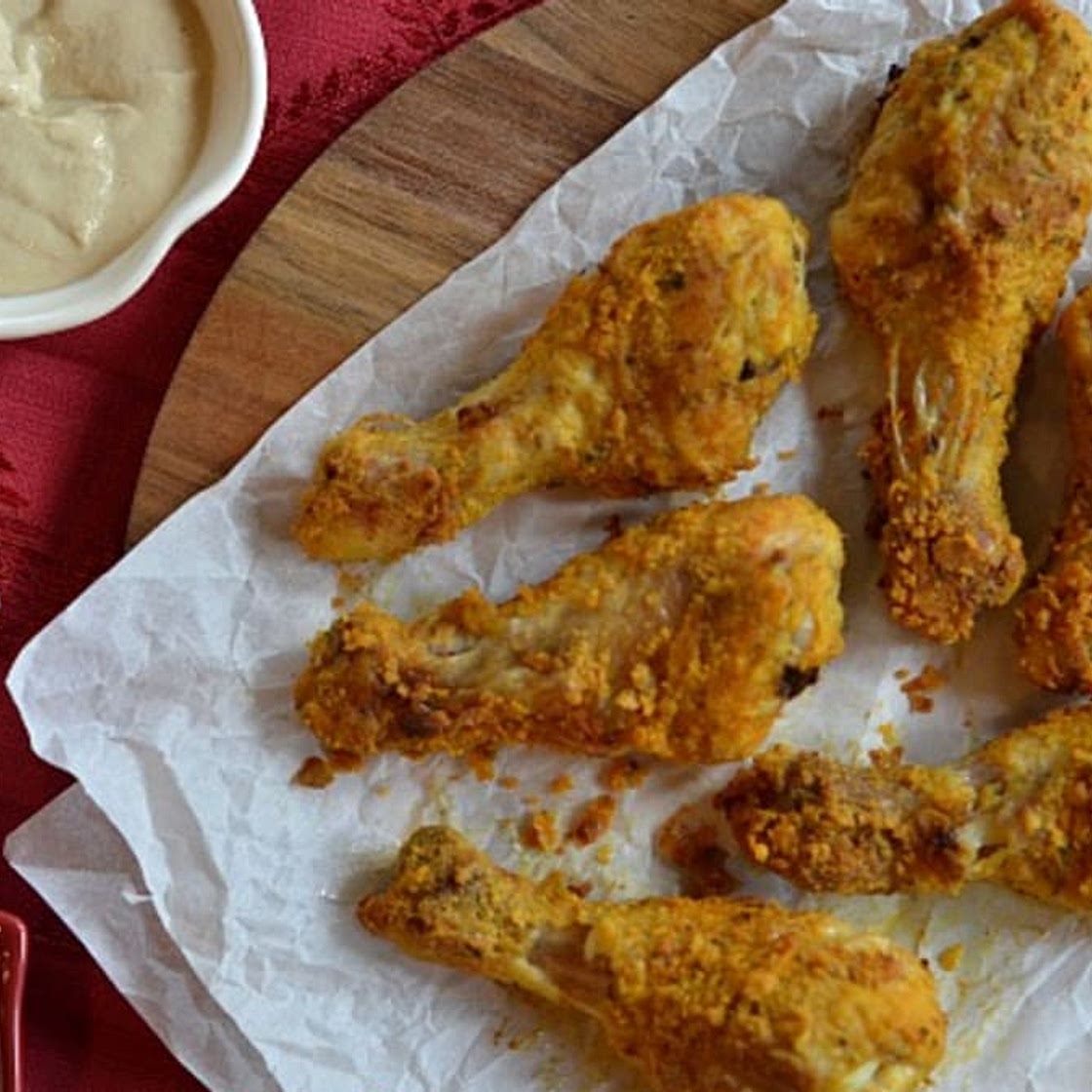 Falafel-Crusted Chicken with Tahini Sauce