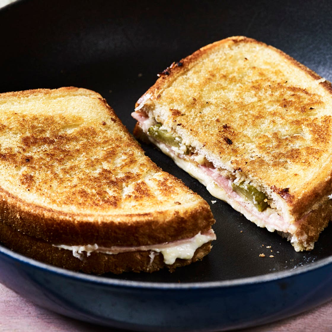Fried cheese and onion sandwich