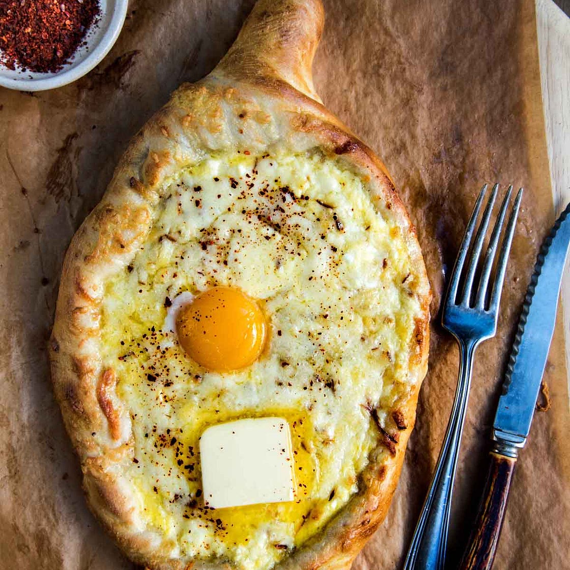 Adjaruli Khachapuri: Georgian Cheese Bread - WILD GREENS & SARDINES