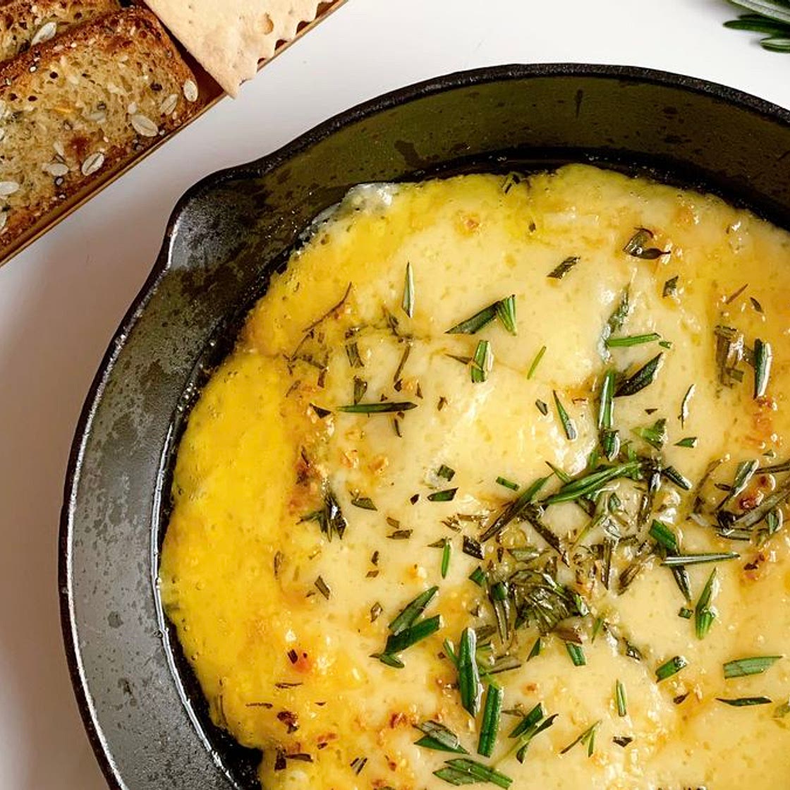 Baked Gruyère With Garlic & Herbs