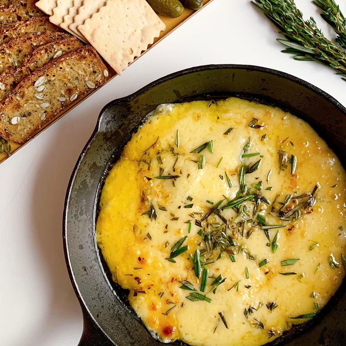 Baked Gruyère With Garlic & Herbs
