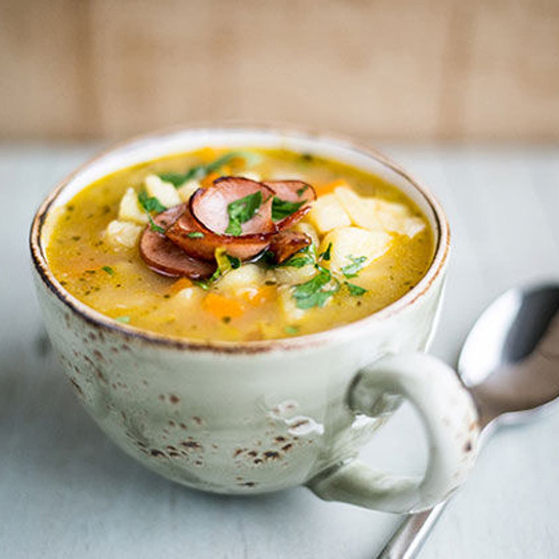 Slow-cooker German potato soup (kartoffelsuppe) | Jamie Oliver