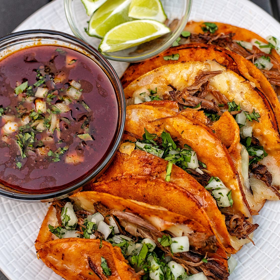 Birria Quesatacos with Consomé