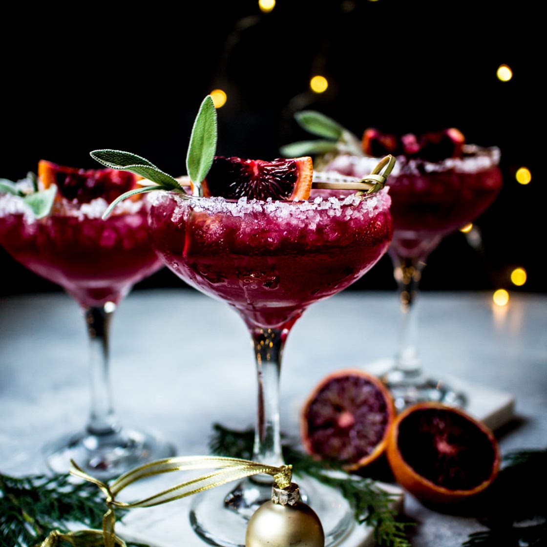 Blood Orange, Sage, and Ginger Margaritas