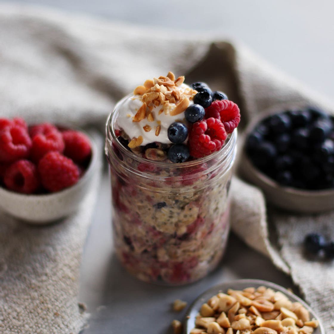 Peanut Butter & Jelly Overnight Oats