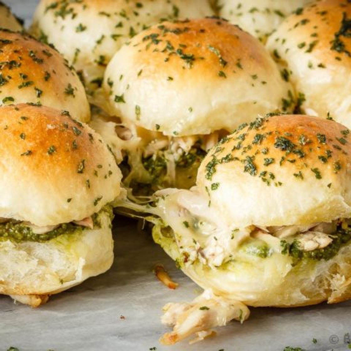 Pesto Chicken Pull Apart Sliders