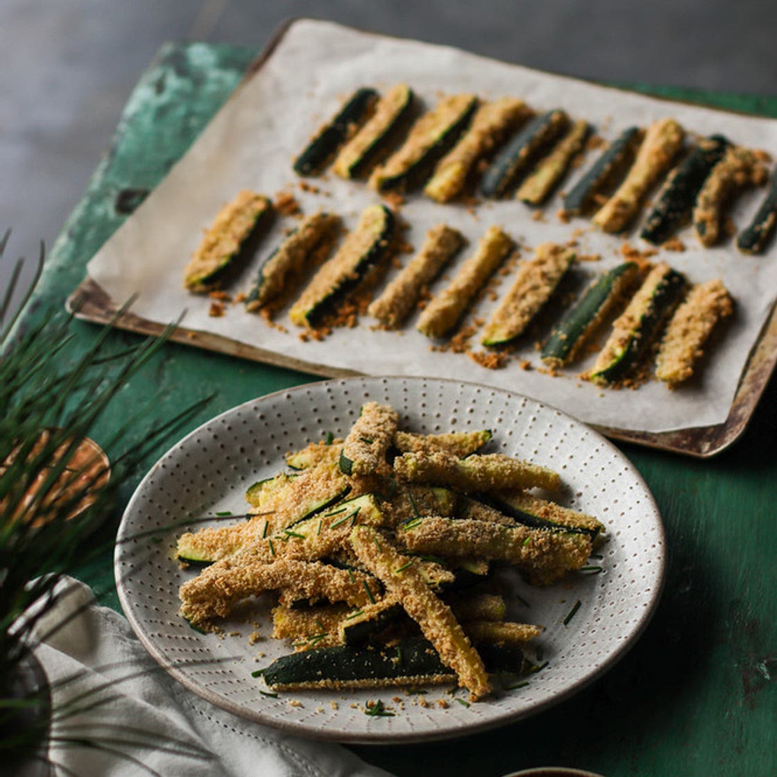 Baked Zucchini Fries With Two Dips