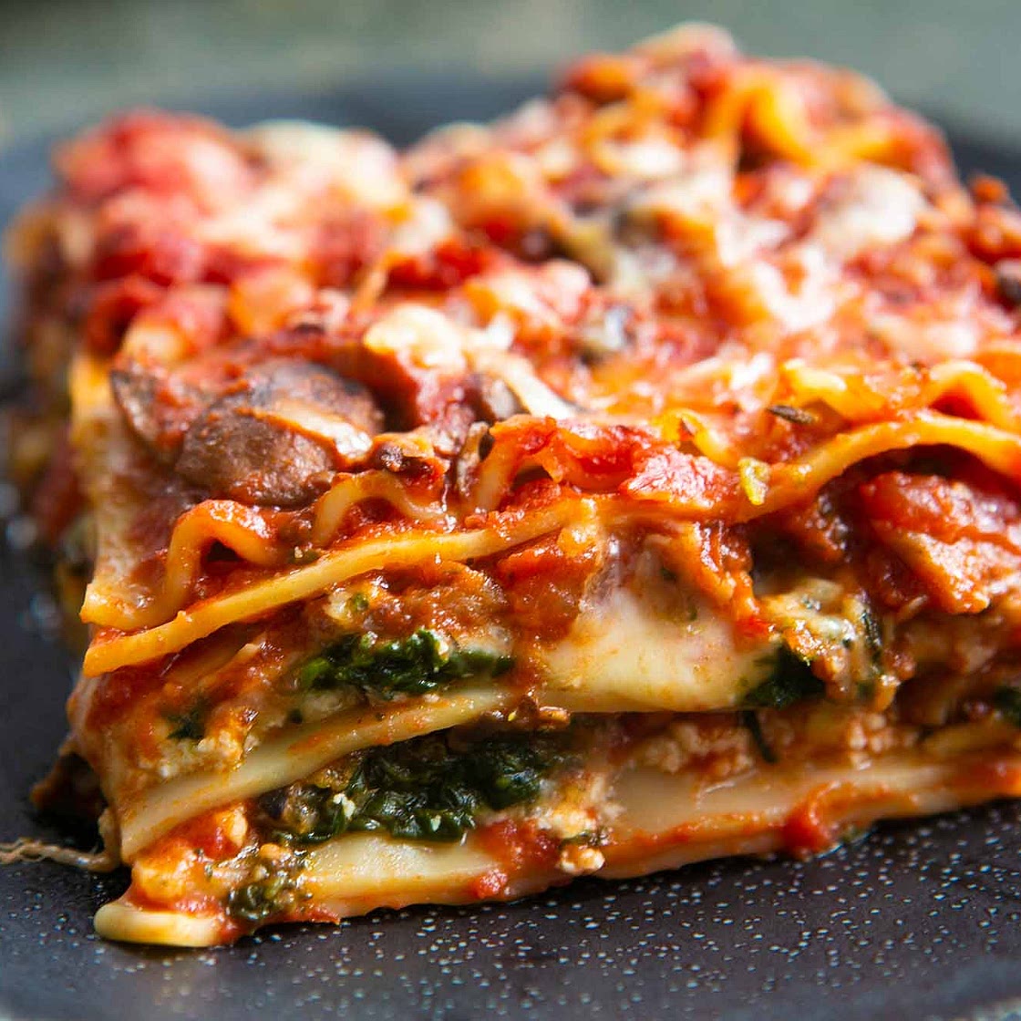 Vegetarian Spinach and Mushroom Lasagna