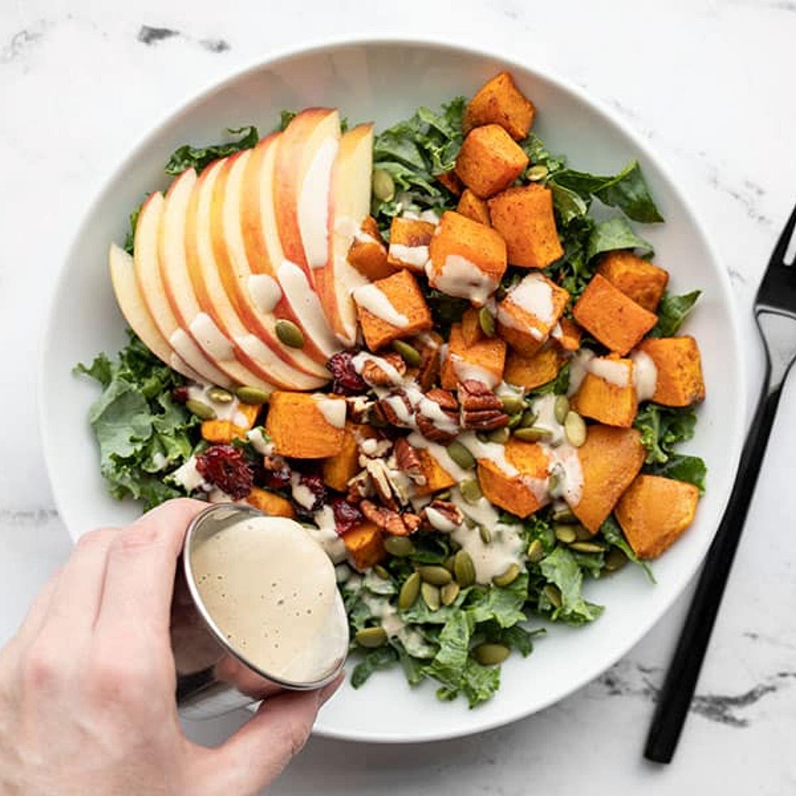 Autumn Kale and Sweet Potato Salad