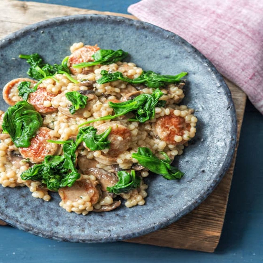 Italian Sausage with Couscous & Spinach