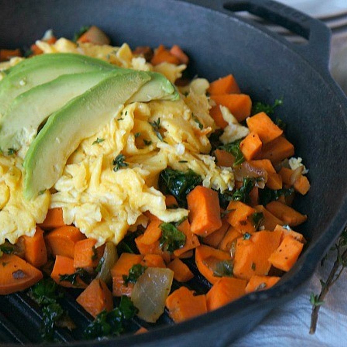 For Breakfast: Thyme Sweet Potato and Scrambled Eggs Hash Recipe